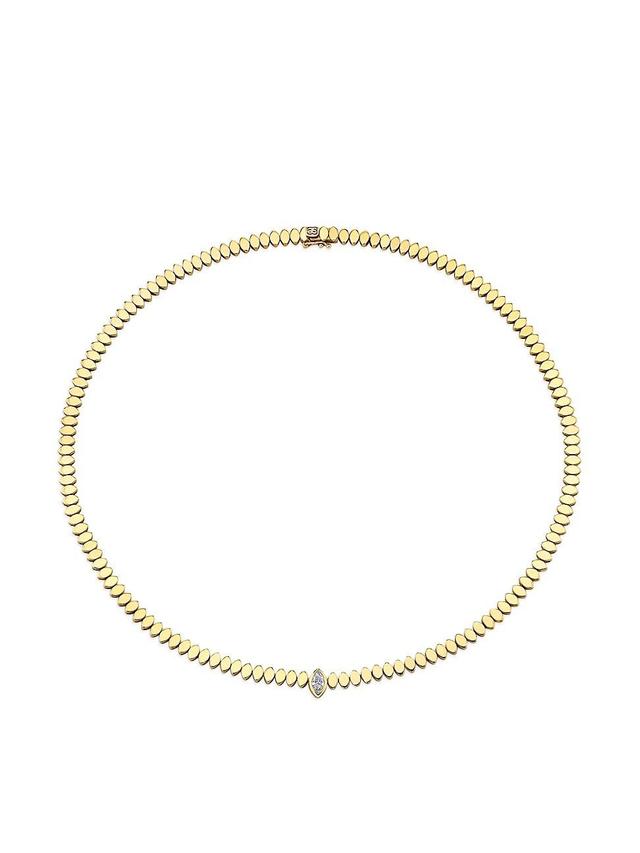 Womens 14K Yellow Gold & 0.26 TCW Diamond Marquise Necklace Product Image