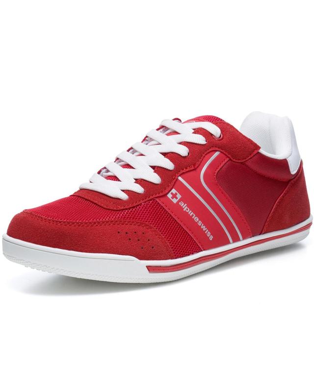 Alpine Swiss Mens Liam Fashion Sneakers Suede Trim Low Top Lace Up Tennis Shoes Product Image