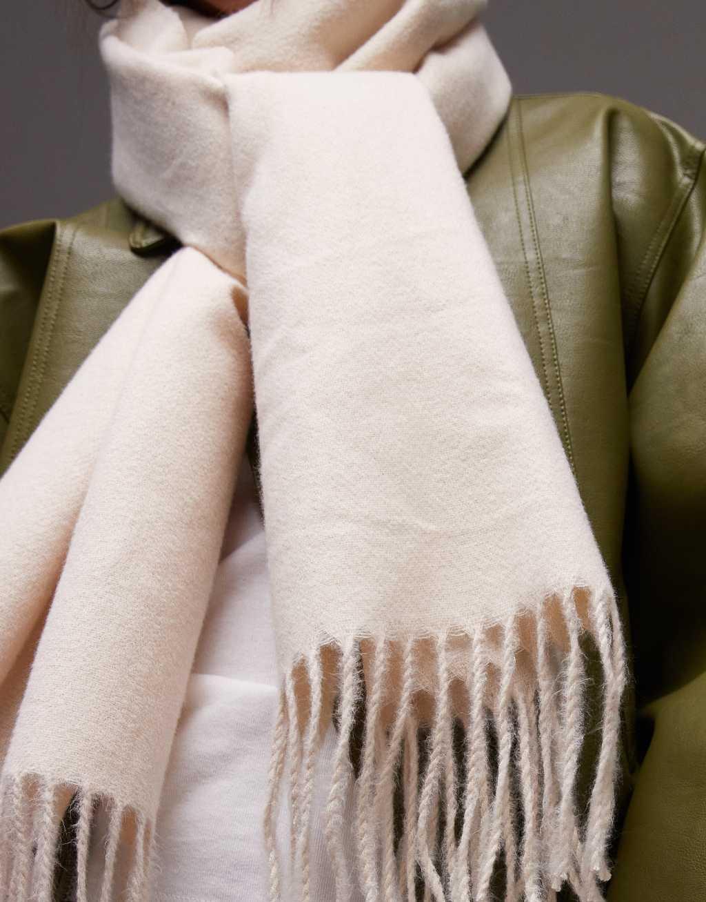 Topshop Simone supersoft blanket scarf in cream Product Image