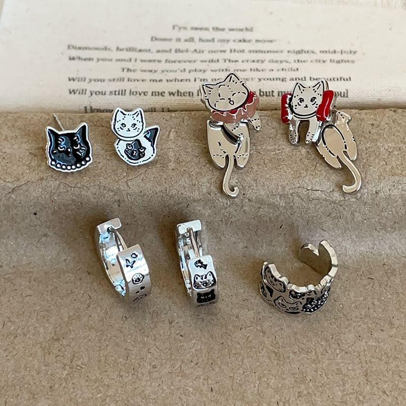 Cat Alloy Stud Earring / Ear Cuff / Huggie Earring (Various Designs) Product Image