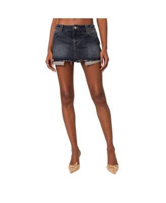 Womens Washed denim mini skirt Product Image