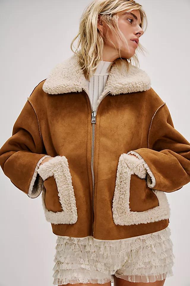 Vera Shearling Aviator Jacket Product Image