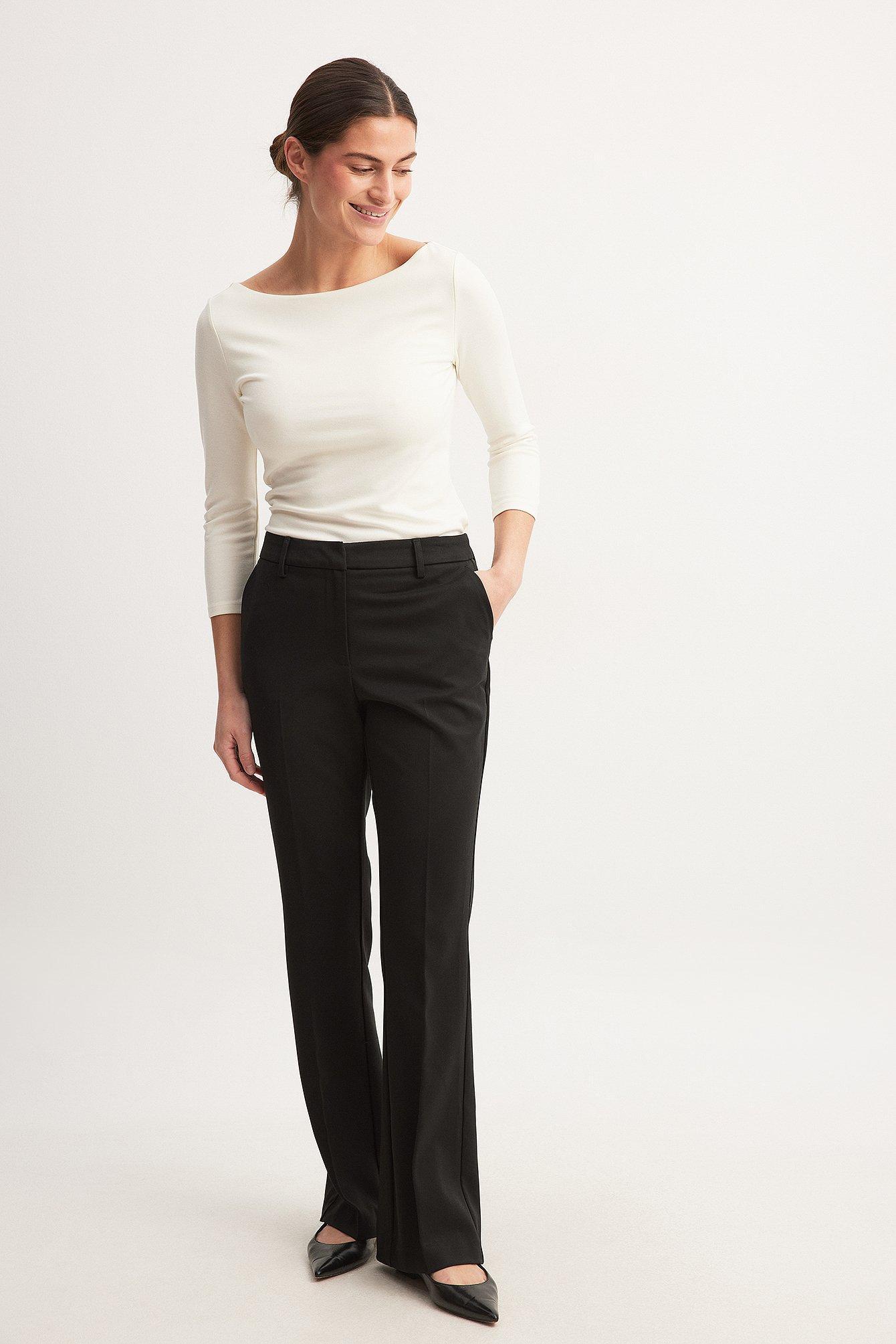 Flared Mid Waist Suit Pants Product Image