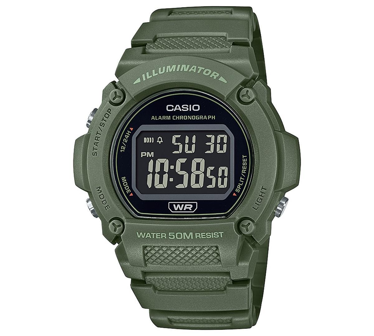 Casio Mens Digital Green Resin Strap Watch 47mm - Green Product Image