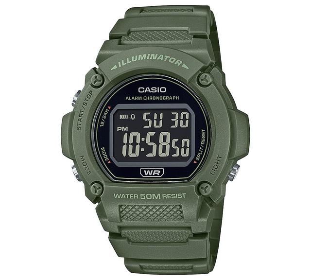 Casio Mens Digital Green Resin Strap Watch 47mm Product Image