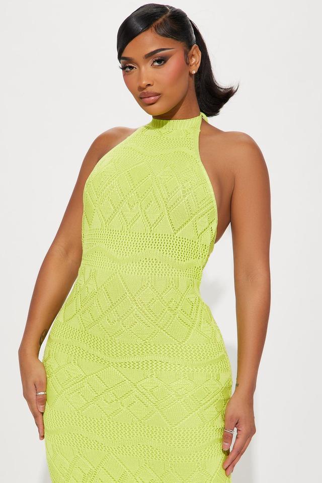 Anna Crochet Maxi Dress - Lime Product Image