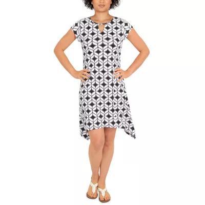 Larky Lark Womens Short Sleeve Geometric A-Line Dress Product Image