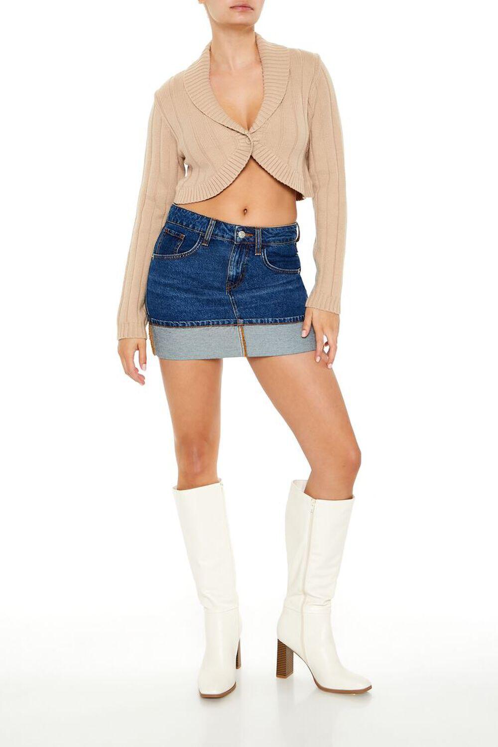 Cropped Rib-Knit Cardigan Sweater | Forever 21 Product Image