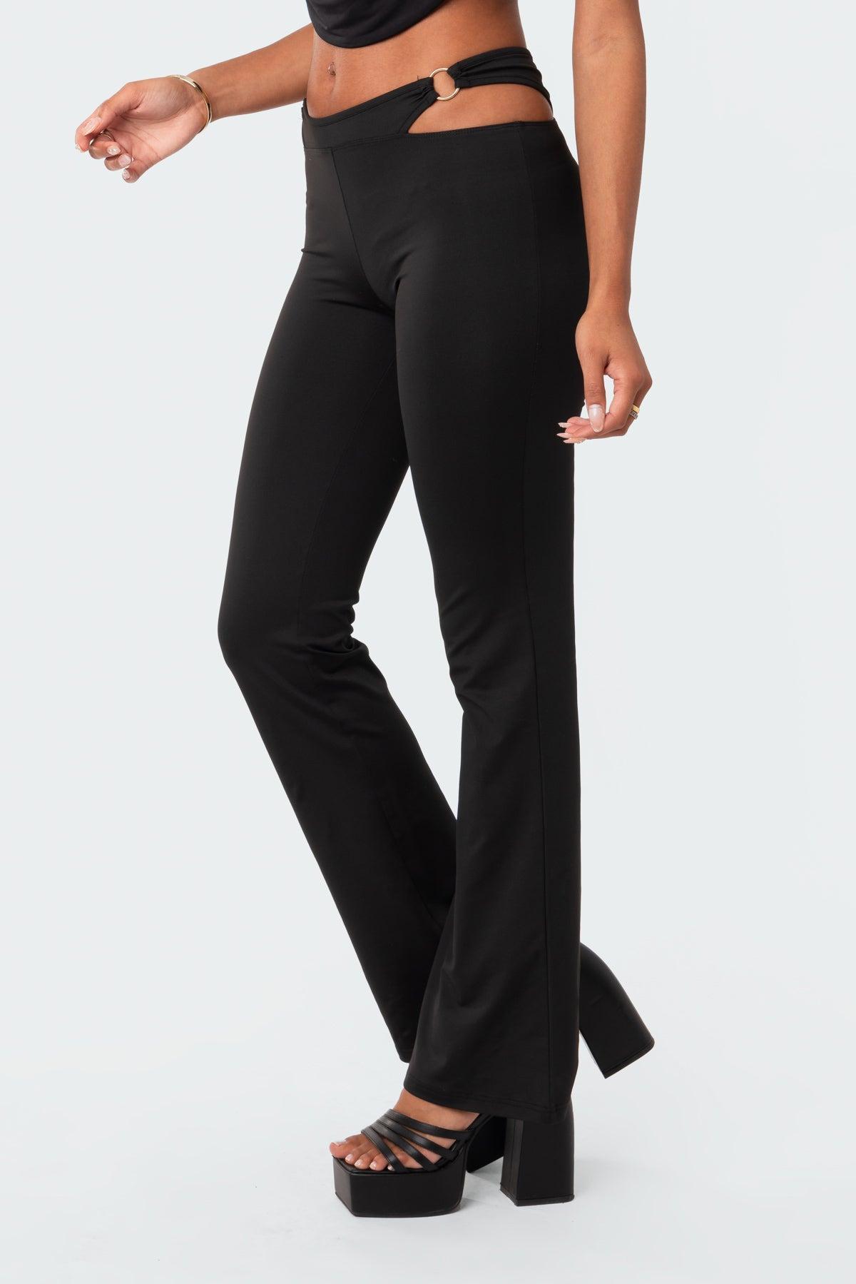 Ashanti Low-Rise Cut-Out Flared Pants Product Image