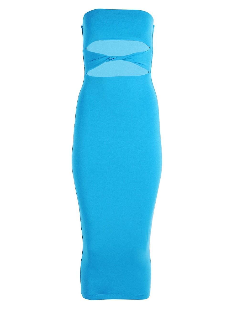 SER.O.YA Bristol Midi Dress in Turquoise - Teal. Size L (also in XXS, XS, S, M, XL). Product Image