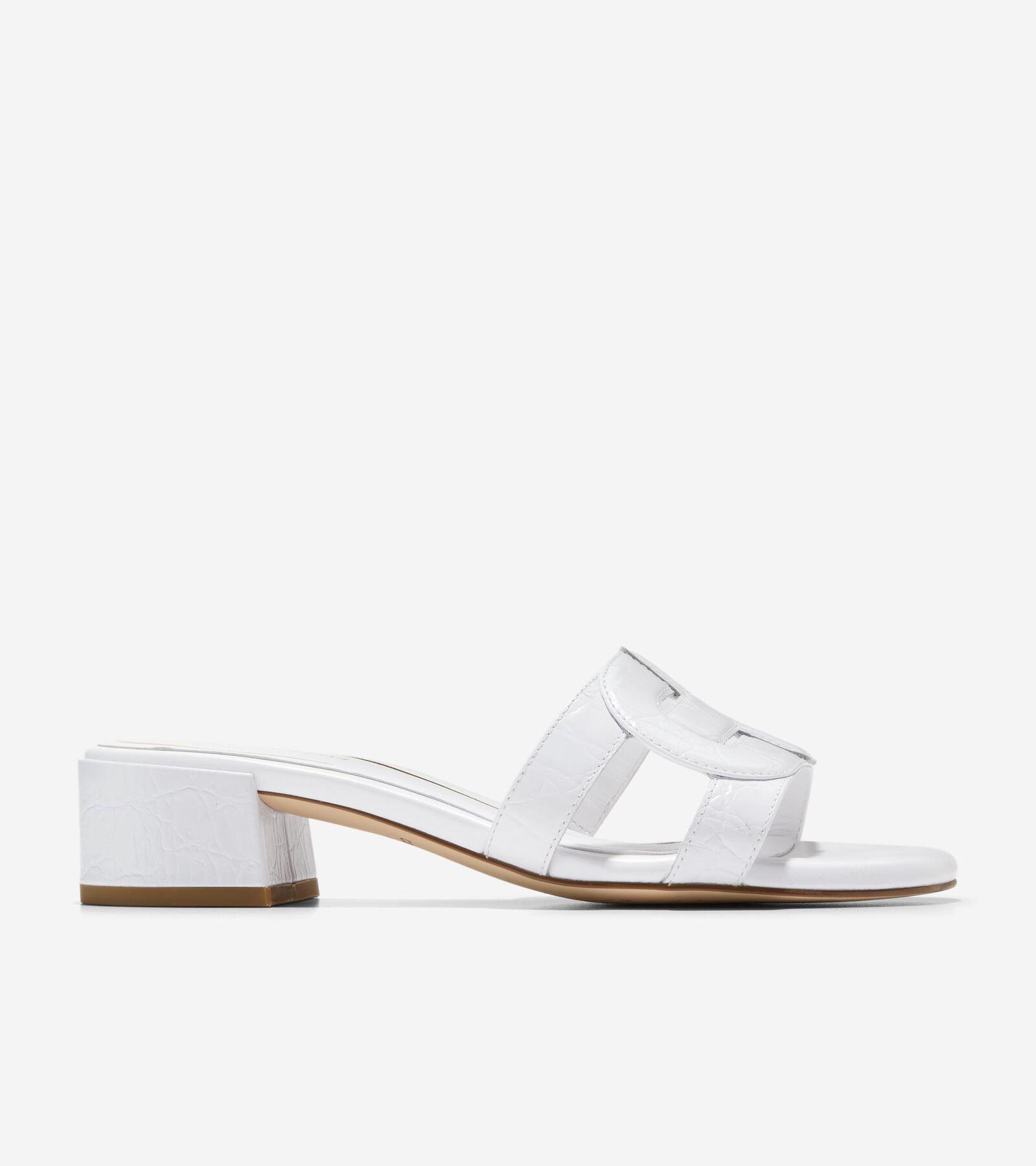 Cole Haan Womens Chrisee Block Heel Sandal - White Size 10 Product Image