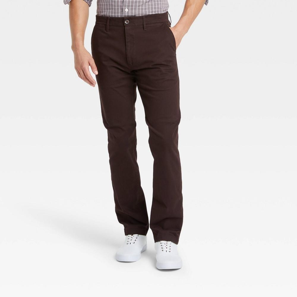 Mens Every Wear Slim Fit Chino Pants - Goodfellow & Co Natures Brown 33x34 Product Image