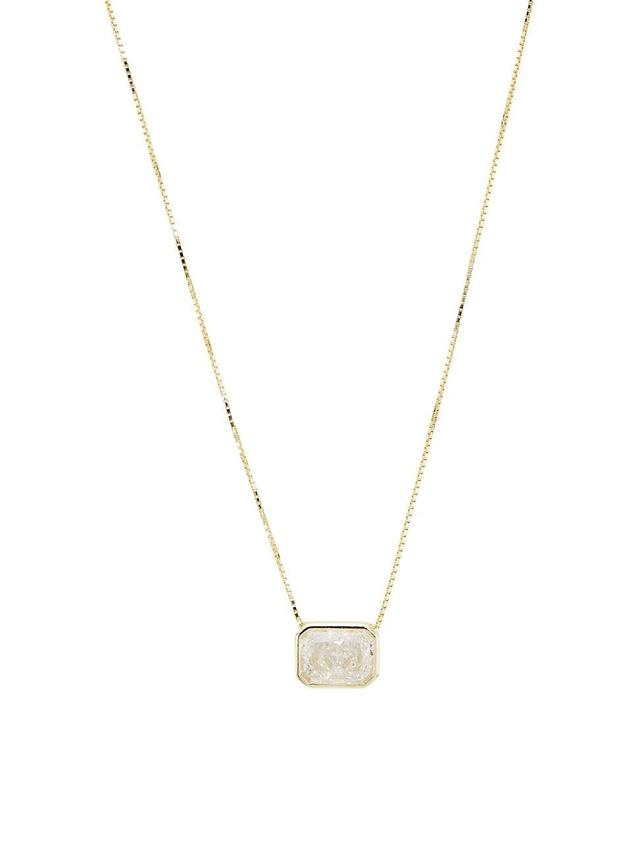 Womens 14K-Gold-Plated & Cubic Zirconia Pendant Necklace Product Image