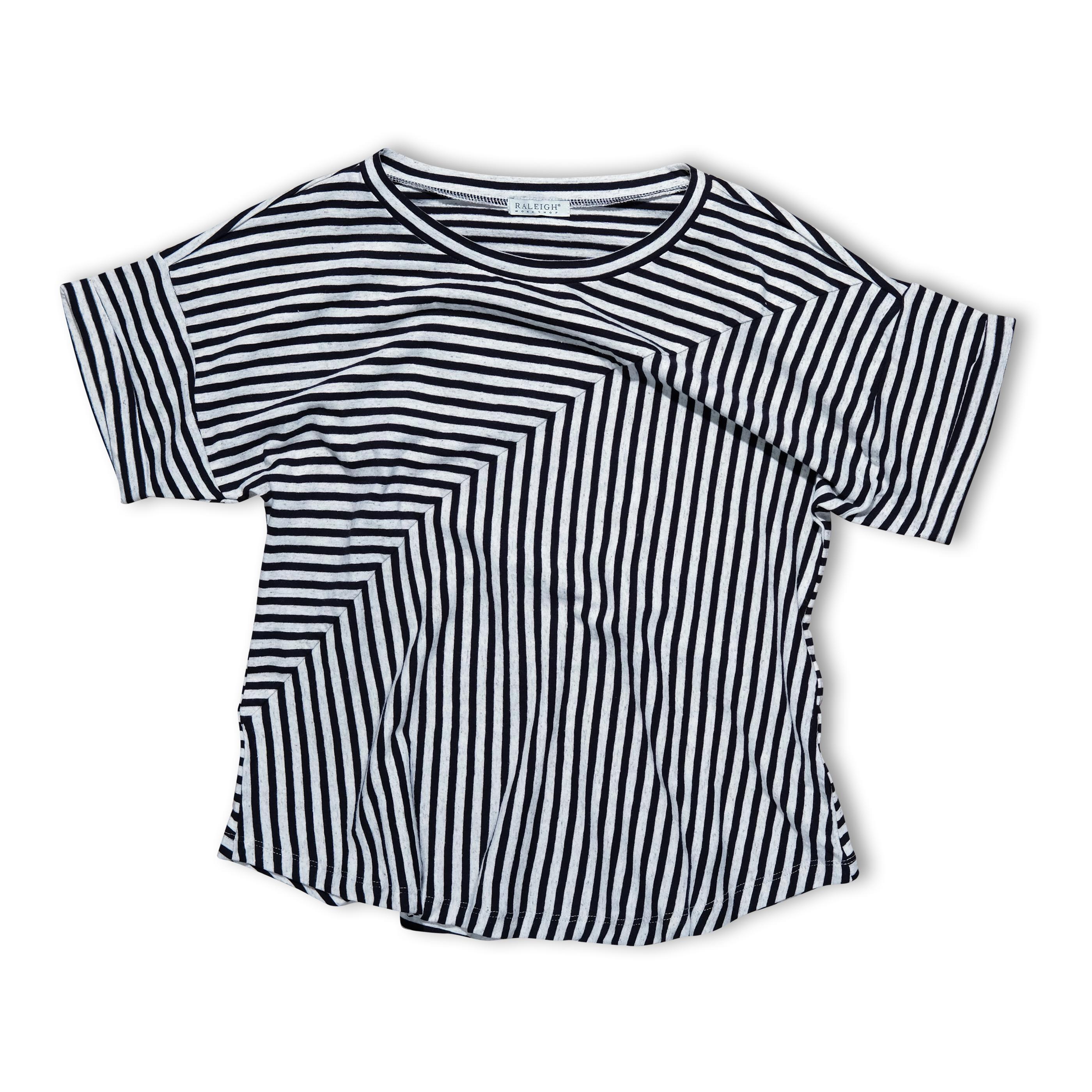 Breezy Tee | Cotton Linen Stripe - Fisher Female Product Image