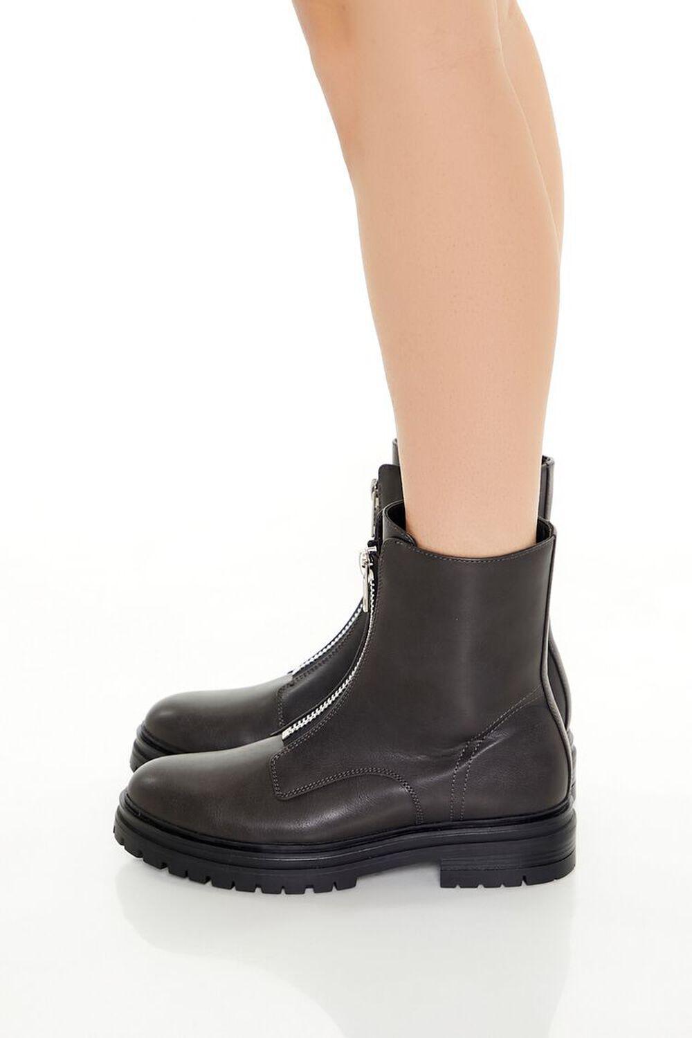 Zippered Lug-Sole Booties | Forever 21 Product Image