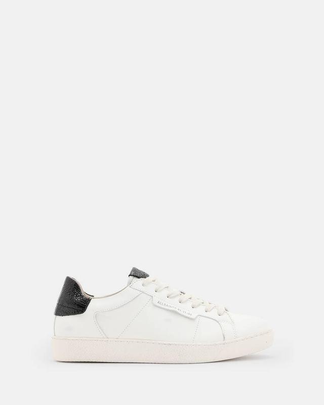 Sheer Round Toe Leather Sneakers Product Image