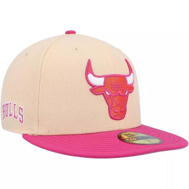 Mens New Era /Pink Chicago Bulls Passion Mango 59FIFTY Fitted Hat Product Image