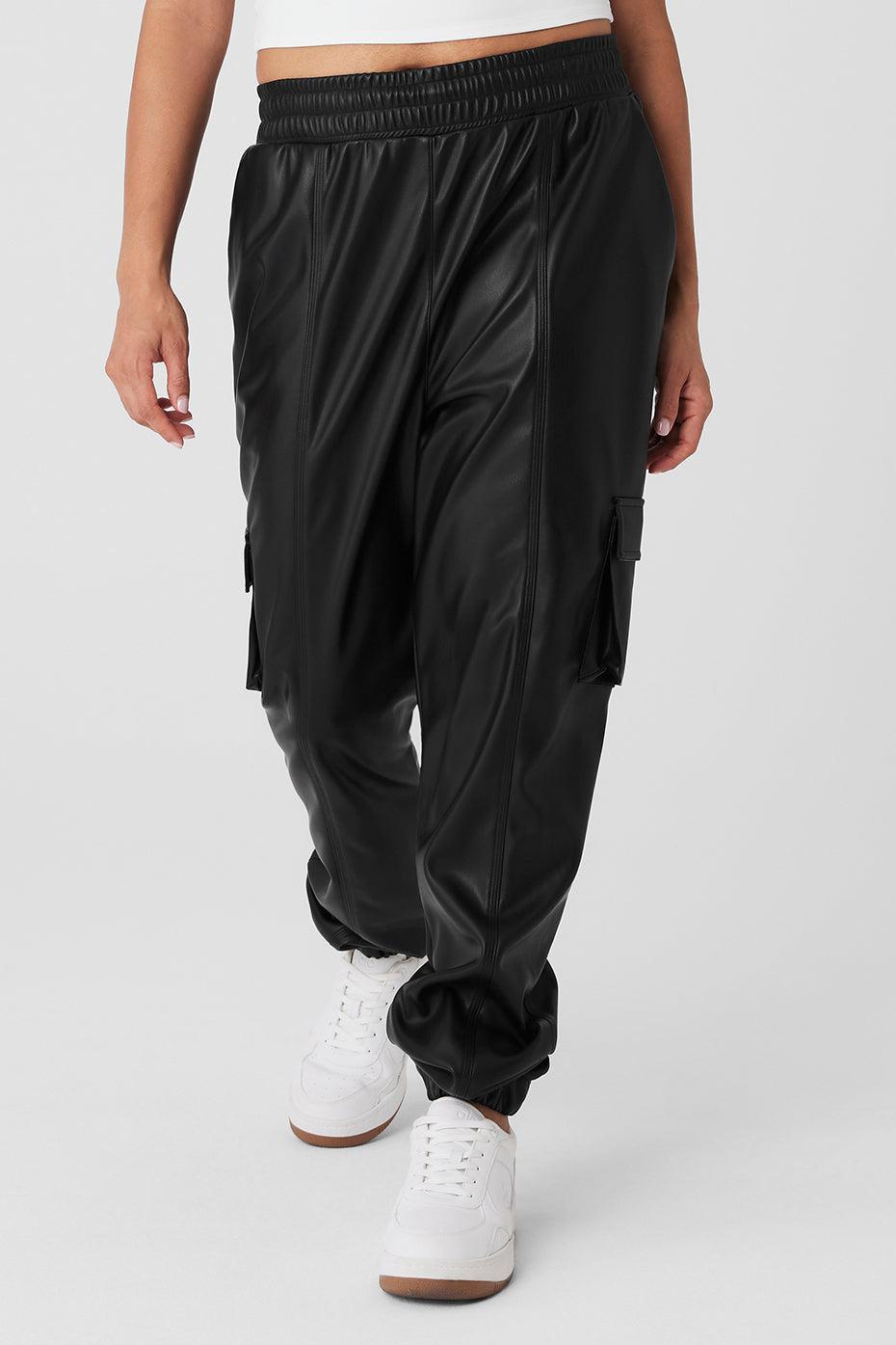 Faux Leather Power Hour Jogger - Black Product Image