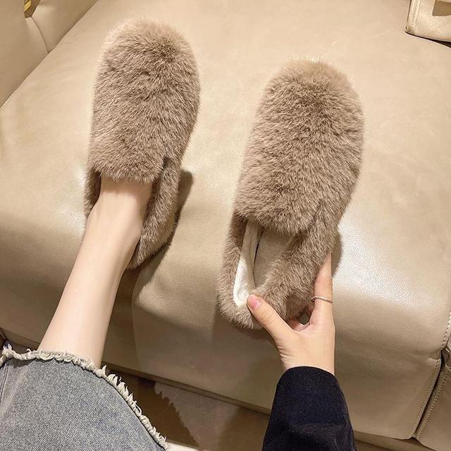 Plain Fluffy Flats Product Image