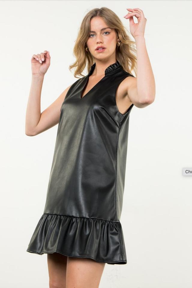 Leather Sleeveless Dress Product Image