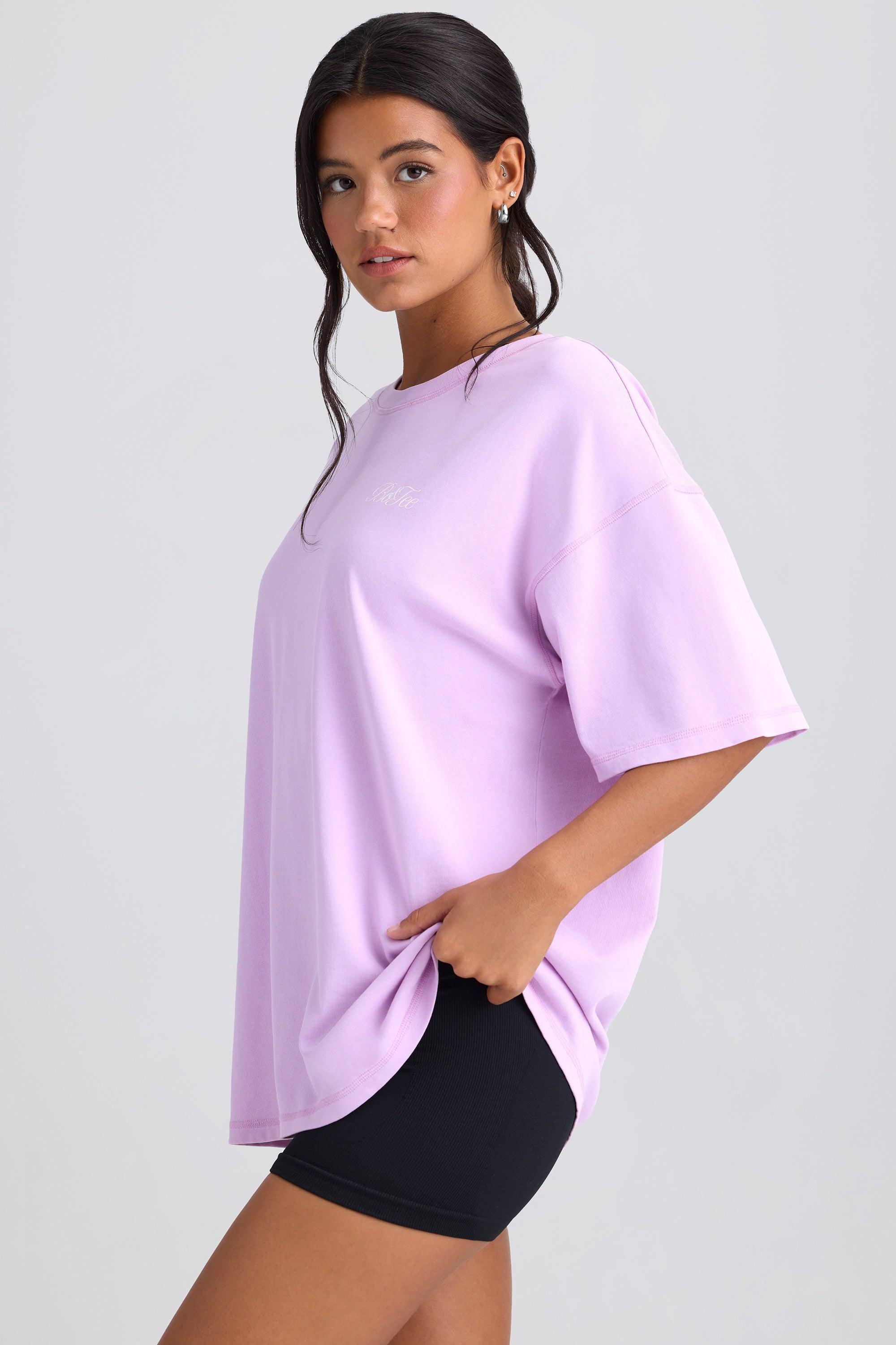 Oversized Short-Sleeve T-Shirt in Violet Pink Product Image