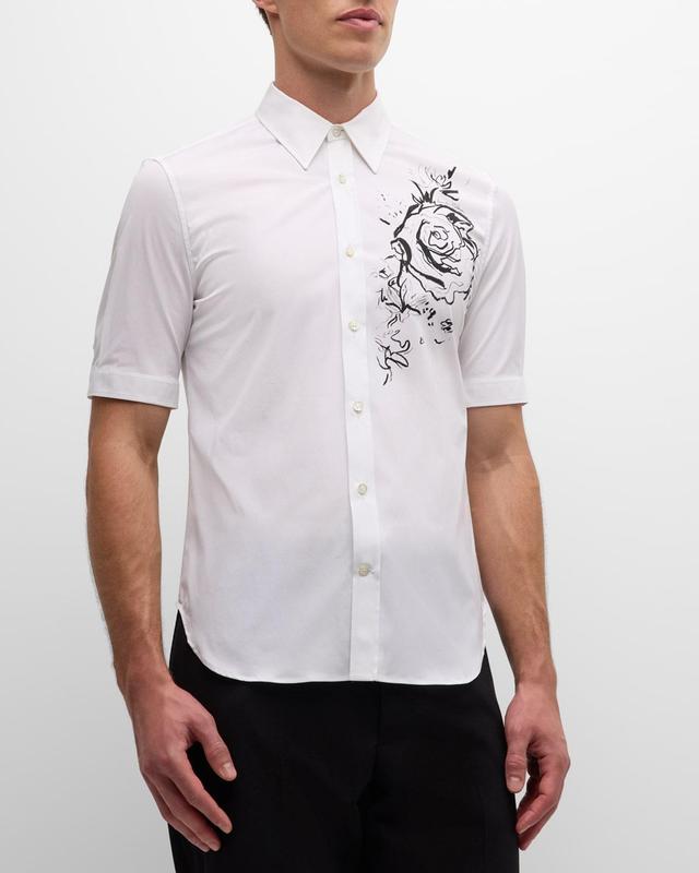 Mens Floral Stretch-Cotton Button-Front Shirt Product Image