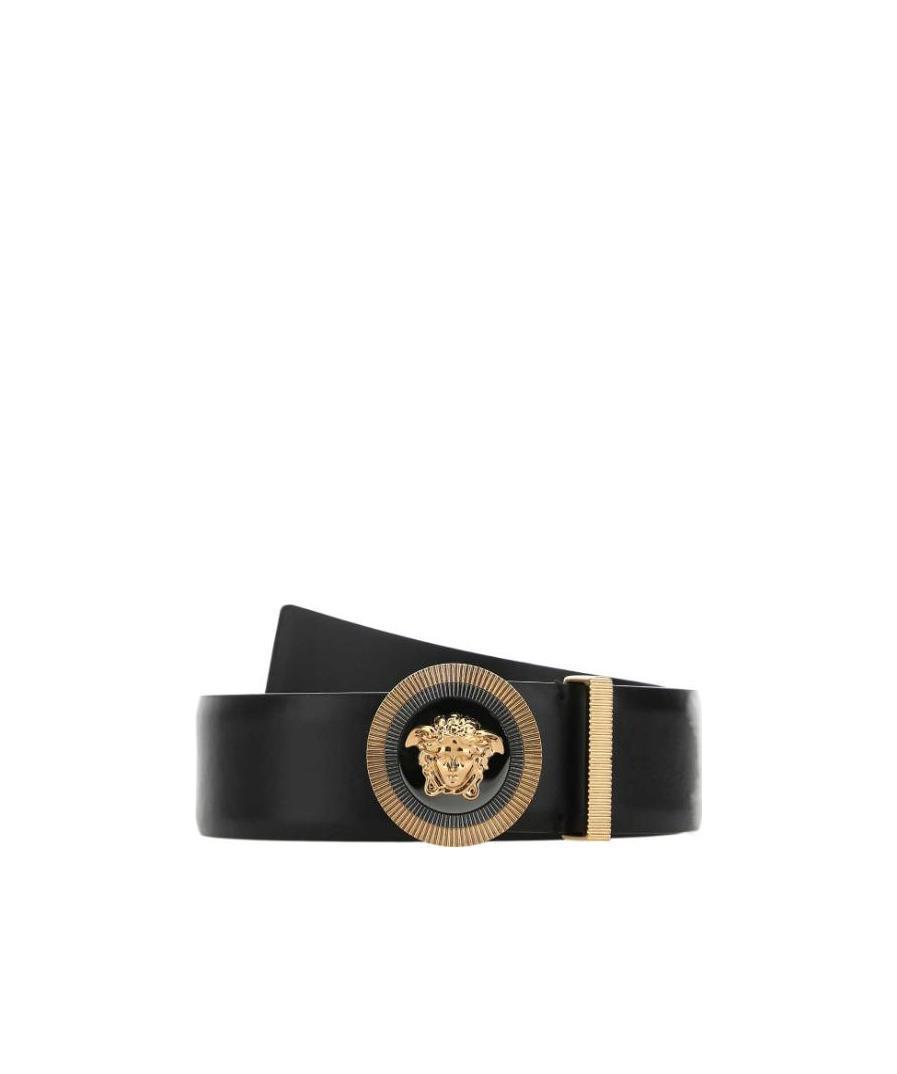 VERSACE La Medusa Plaque Belt In Black Product Image