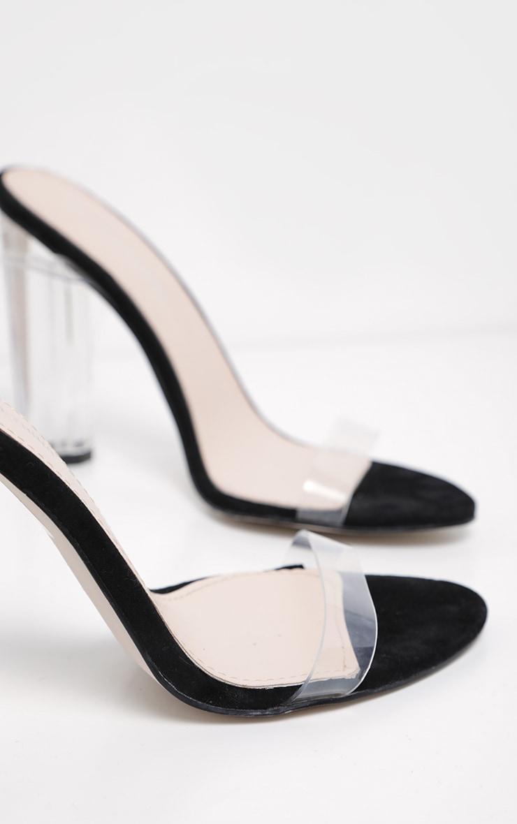 Black Clear Strap Heels Product Image