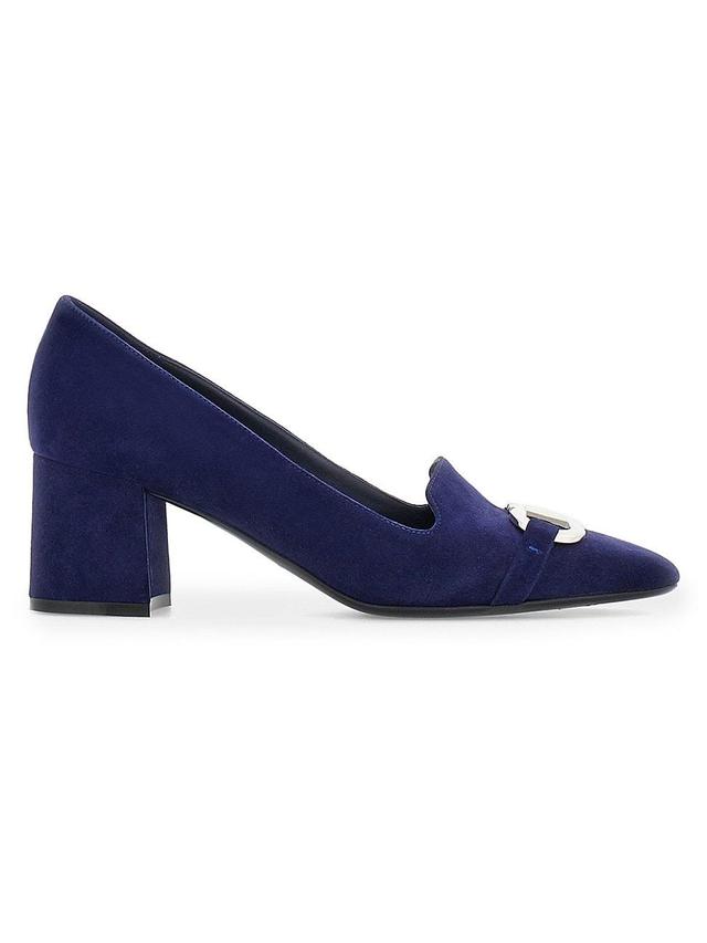 Ferragamo Womens Mirelle Square Toe Logo Detail Block Heel Pumps Product Image