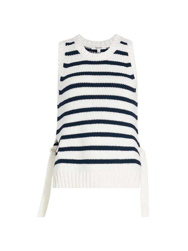 Zoey Striped Tie Sweater Tank Top Product Image