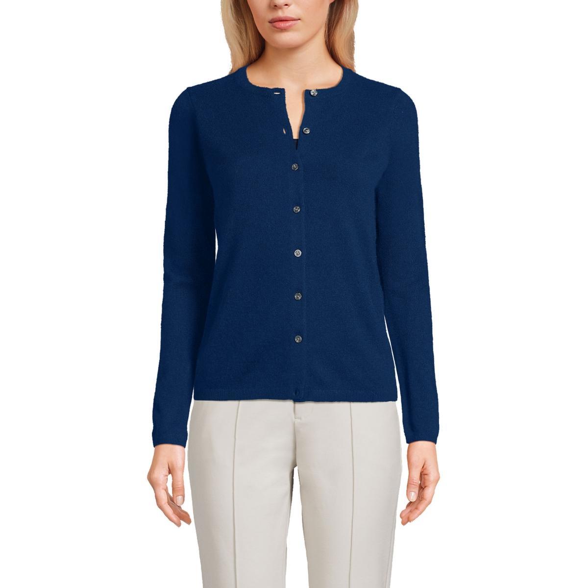 Lands End Womens Tall Classic Cashmere Cardigan Sweater Product Image