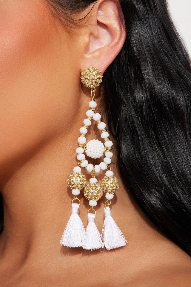 Perfect Beach Date Earrings - White Product Image