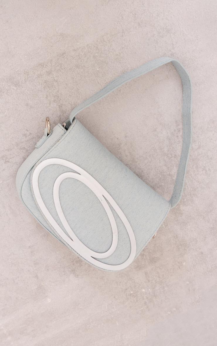 Denim Detailed Shape Shoulder Bag Product Image