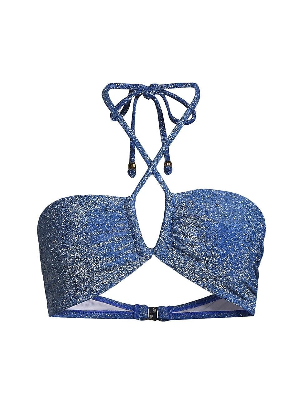 Womens Shimmer Halter Bikini Top Product Image