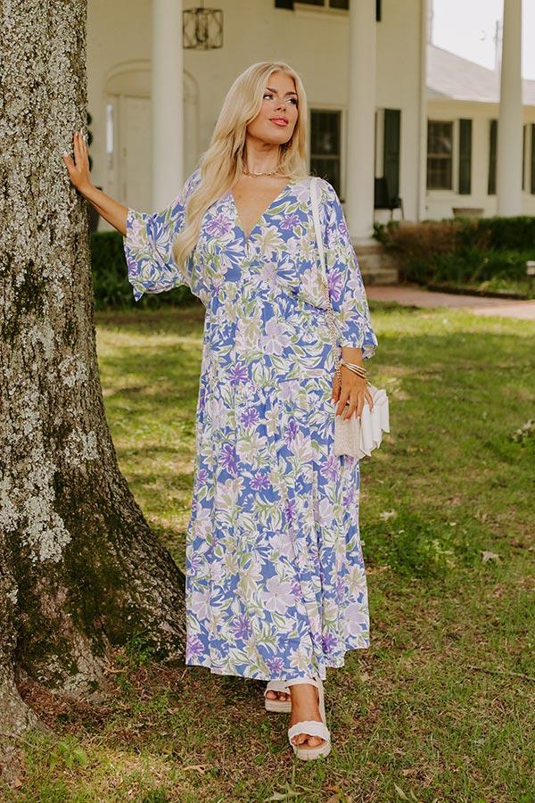 Blossom Breeze Floral Maxi In Periwinkle Curves Product Image