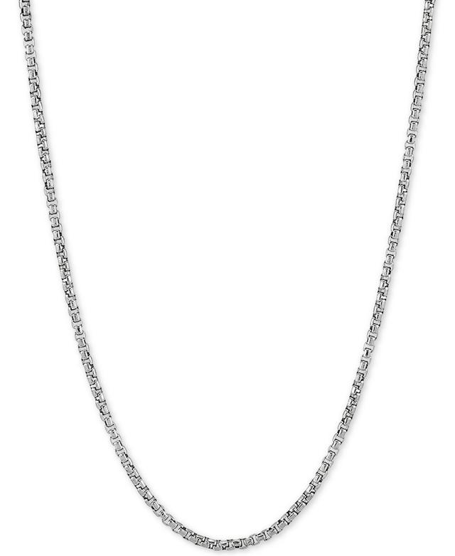 Rounded Box Link 20 Chain Necklace in Sterling Silver or 18k Gold-Plated Over Sterling Silver Product Image