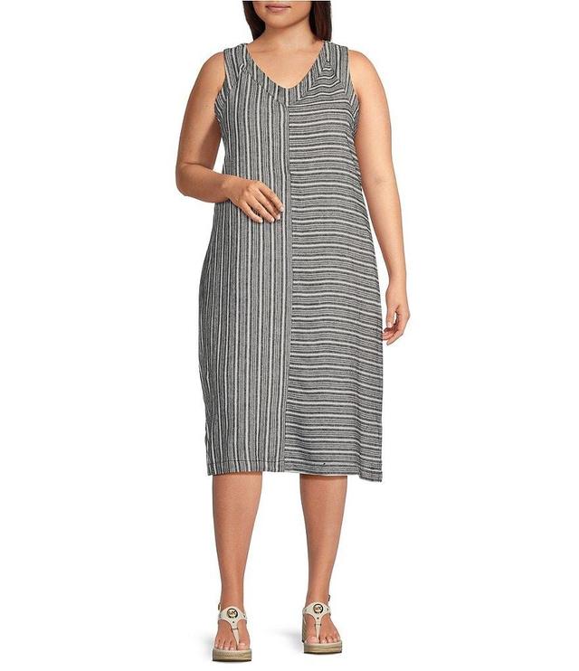 Westbound Plus Size V-neck Sleeveless Midi A-Line Dress Product Image