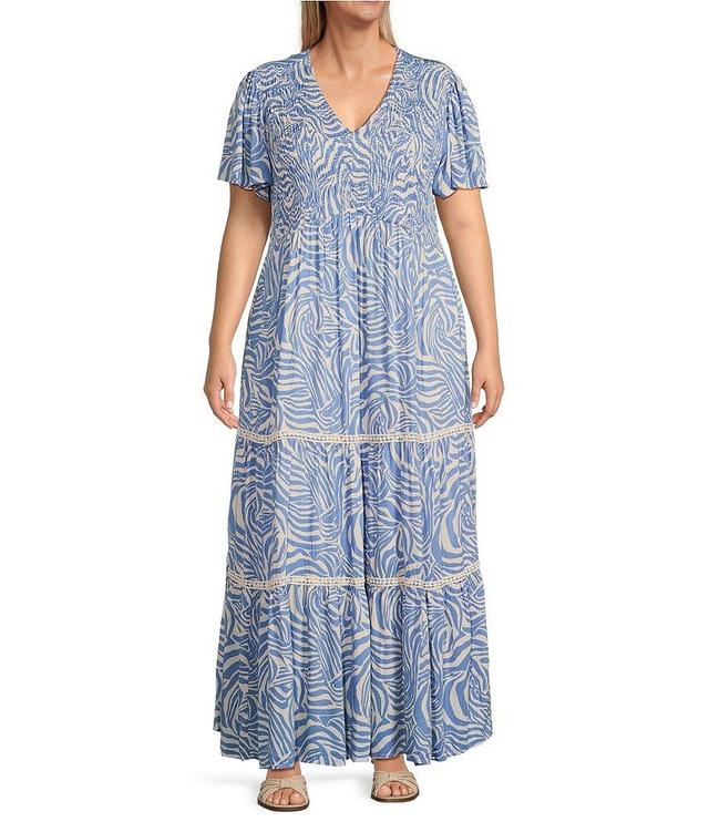 Nurture By Westbound Plus Size V-Neck Tiered Maxi Dress Product Image