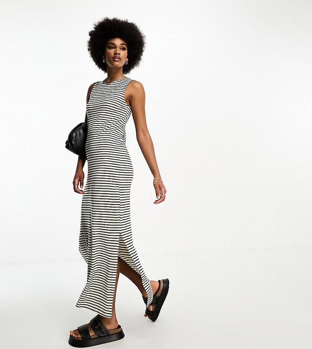 Vero Moda Aware Tall sleeveless maxi dress in mono stripe Product Image