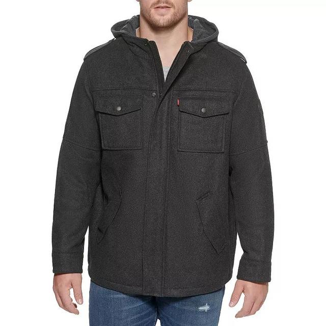 Big & Tall Levis Wool Blend Jacket with Hood, Mens Product Image