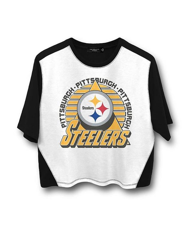 Junk Food Clothing Womens Nfl Pittsburgh Steelers Color Block Crop Tee Product Image