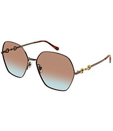 Womens Horsebit 62MM Geometric Sunglasses Product Image