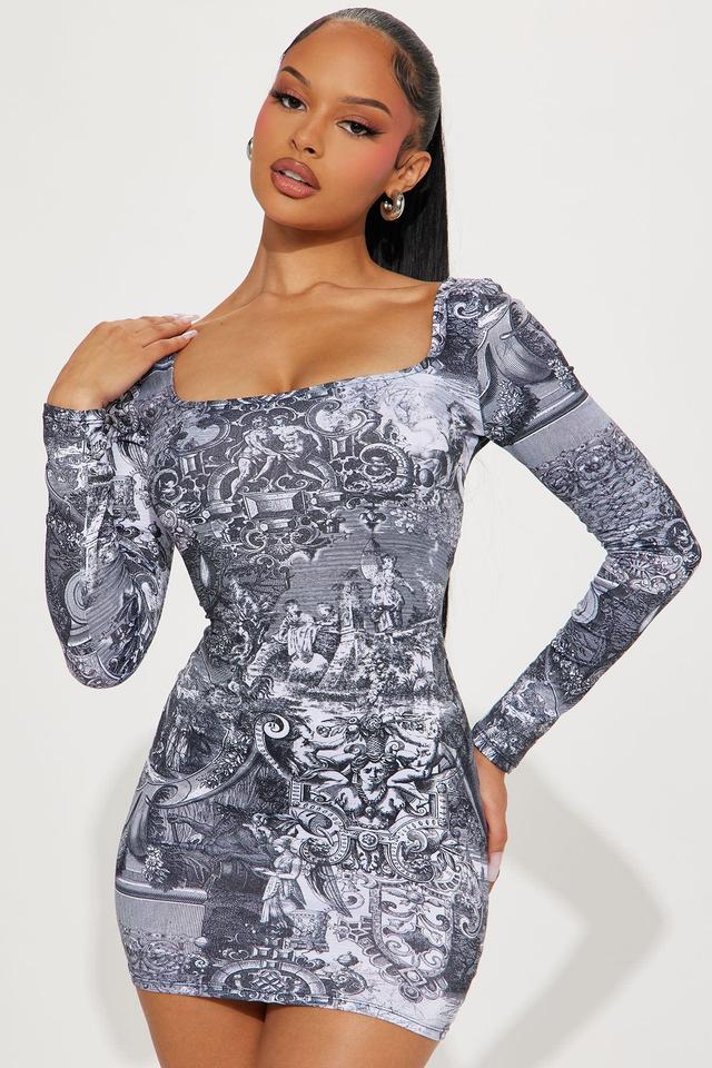 Lilian Mini Dress - Grey Product Image