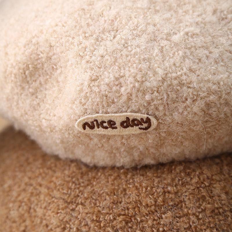 Lettering Applique Fleece Beret product image