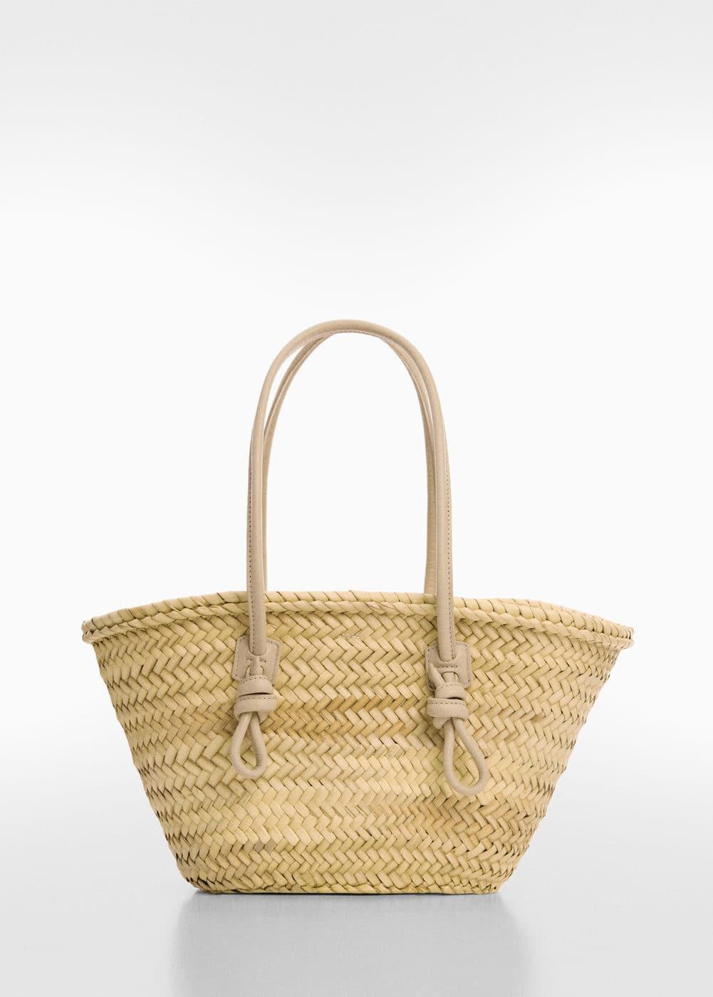 MANGO - Leather basket bag - One size - Women Product Image