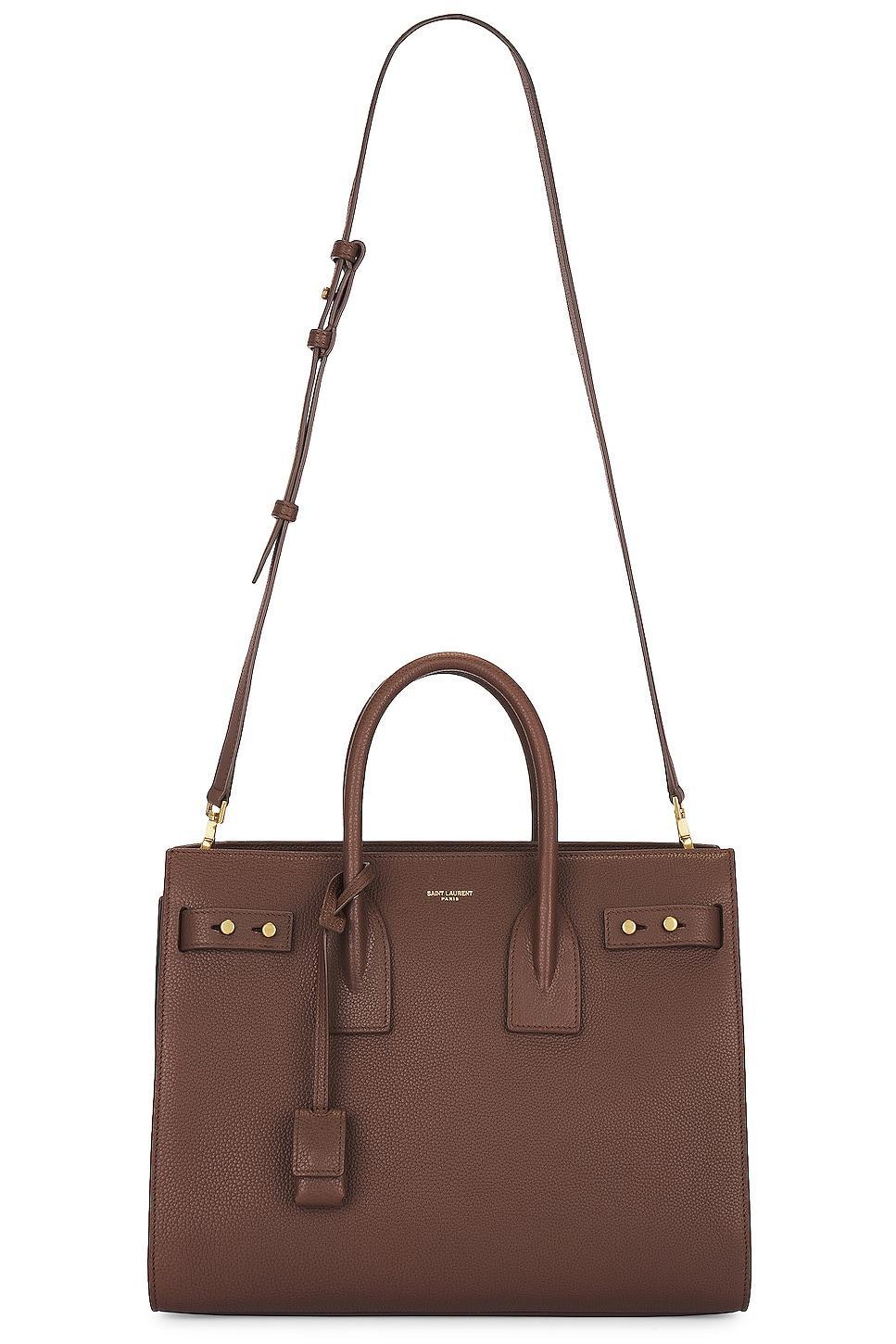 Saint Laurent Small Sac De Jour Supple Carryall Bag Brown.. Product Image