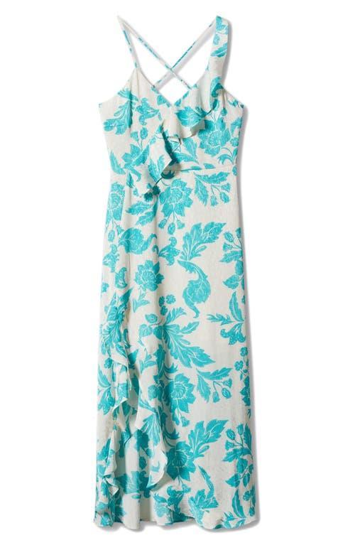 MANGO Print Sleeve Ruffle Maxi Dress Product Image