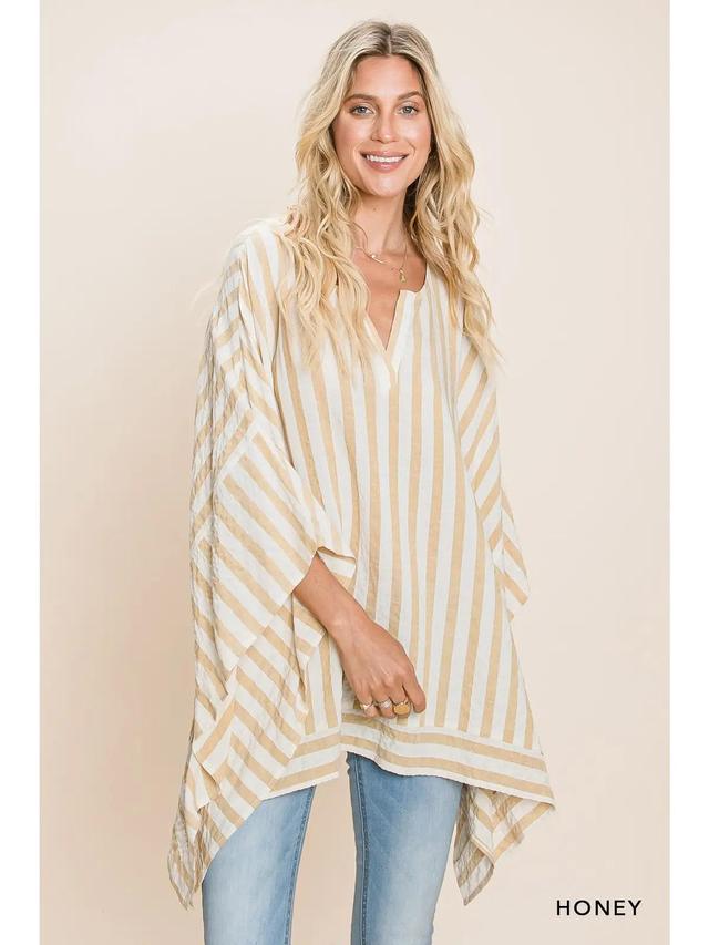 Stripe Cotton Poncho Cover Up Female Product Image