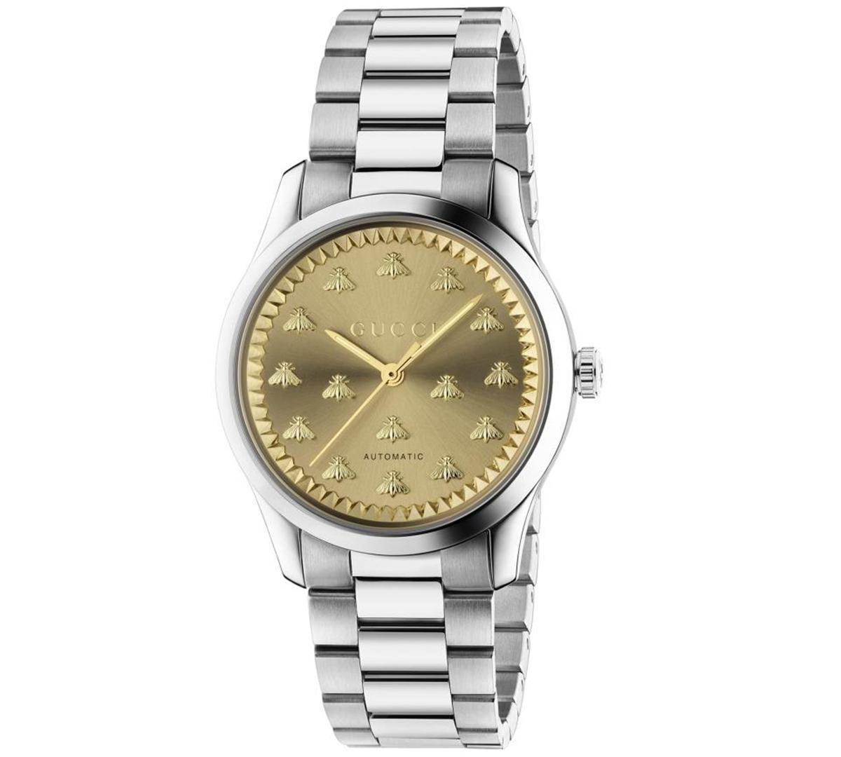 Gucci Womens Swiss Automatic G-Timeless Stainless Steel Bracelet Watch 38mm Product Image