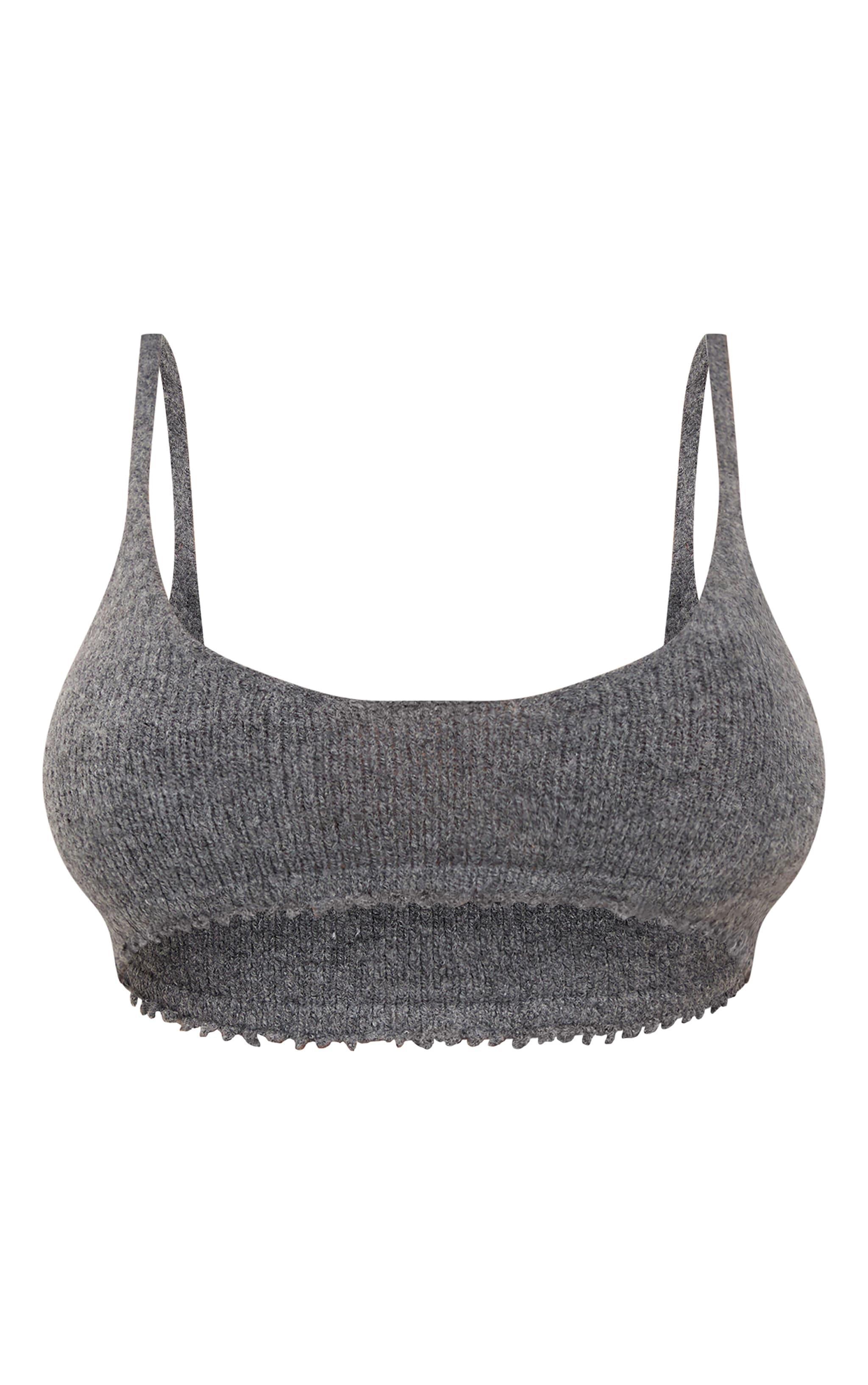 Shape Charcoal Knit Extreme Crop Bralet Product Image